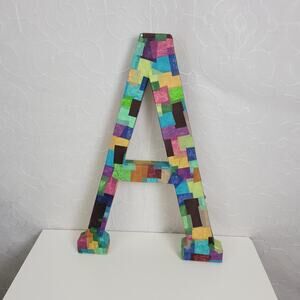 Decorative Letter A Cardboard Paper Machete Mosaic Home Art Letter Craft